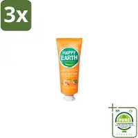 Happy Earth 3 x – Deodorant Cream – 100% Natuurlijk Rose Petitgrain – 40 ml - Grootverpakking - Natuurlijke Deodorant - Deodorant Crème - Frisse Geur - Bloemige Geur - Huidvriendelijk
