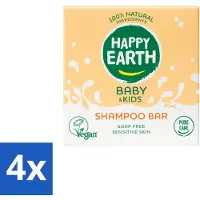 Happy Earth – Shampoo Bar – 100% Natuurlijk Baby & Kids – 50 g - Voordeelverpakking - 4 stuks