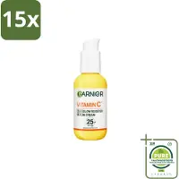 Garnier 15 x - SkinActive - Serum Cream - Glow Booster - Vitamine C & SPF 25 - 50 ml - Grootverpakking - Serum - Vitamine C - Dagcrème - Spf - Anti-pigmentvlekken