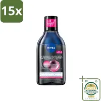 Nivea 15 x – Micellair Reinigingswater – Waterproof Expert – 400 ml - Grootverpakking - Make-up Remover - Micellair Water - Waterproof Make-up Remover - Huid Reinigen - Gezichtsreinigingsmiddel