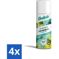 Batiste - Classic Clean - Droogshampoo - Koele en Schone Geur - Verfrist en Geeft Grip - 50ml - Voordeelverpakking - 4 stuks