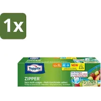 Toppits 1 x – Zipper Multifunctionele Zakken – 1 Liter – 12 Zakjes - Koffie - Koffiezetapparaat - Koffiezetapparaat Met Automatische Functie