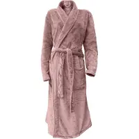 Linnick Flanel Fleece Uni Badjas - Old Rose - XL - Badjas Dames - Badjas Heren