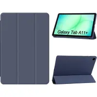 Ntech Hoes Geschikt voor Samsung Galaxy Tab A11 Plus hoes Donker Blauw – Tablet hoes tri-fold bookcase met auto/wake functie