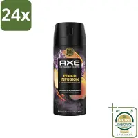 Axe – Deodorant – Peach Infusion – 150 ml - Voordeelverpakking - 24 stuks - Geur - Lichaamsgeur