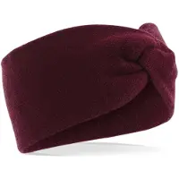 Beechfield winter hoofdband Twist - oorwarmer - bordeaux rood - gebreide look