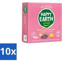 Happy Earth – Shower Bar – 100% Natuurlijk Lavender Ylang – 90 g - Bulkverpakking - 10 stuks