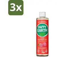Happy Earth 3 x – Douchegel – 100% Natuurlijk Floral Patchouli – 300 ml - Douchegel - Natuurlijke Douchegel - Vegan Douchegel - Patchouli Douchegel - Bloemige Douchegel