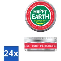 Happy Earth – Deodorant Balm – 100% Natuurlijk Floral Patchouli – 45 g - Voordeelverpakking - 24 stuks