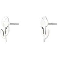 Yehwang Oorknopjes tulp - - Zilveren oorknopjes - Stainless steel - Nikkel vrij - Oorbellen tulp - 1 x 1 cm - Kerst sieraden - Kerst cadeau - Cadeau voor dames - Moederdag - Valentijn