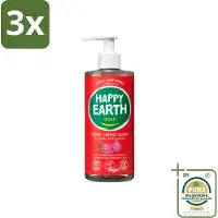Happy Earth 3 x – Handzeep – 100% Natuurlijk Floral Patchouli – 300 ml - Grootverpakking - Natuurlijke Handzeep - Vegan Handzeep - Patchouli Handzeep - Antibacterieel Handzeep - Handzeep Met Geur