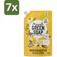 Marcel's Green Soap - Wasverzachter - Navulling - Katoen & Vanille - Zachte frisheid- 30 Wasbeurten - 750 ml - Bulkverpakking - 7 stuks