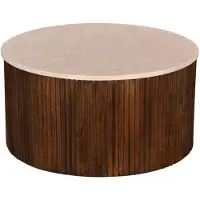 Giga Meubel Salontafel Davi Marmer Donkerbruin Rond 70cm