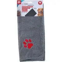 Dirt Devil Pet Towel Medium Hondenhanddoek - Absorbeert Snel Vuil en Vocht - Met 2 Zakken - Geschikt voor Middelgrote Honden - Kunststof - 45x70 cm - Grijs - 2 Jaar Garantie
