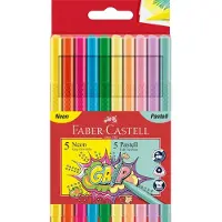 Faber-Castell FC-155312 Grip Viltstiften Neon en Pastel 10 Stuks