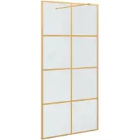 vidaXL Inloopdouchewand Goud 100 x 195 cm gehard glas