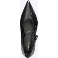 WITTCHEN - Leren Pumps - Zwarte Steentjes - Gesp - Comfortabele Hakken