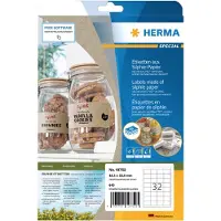 Herma 10752 gerecycleerde universele etiketten A4 48,3 x 33,8 mm natuurlijk bruin (640 etiketten)