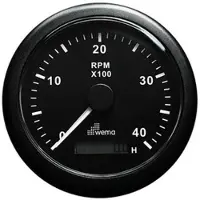 Wema Blackline 0-400rpm Tachometer Zwart 85 mm