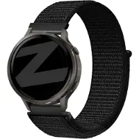 Bandz Nylon loop bandje (18mm) - Geschikt voor Garmin Vivoactive 4s / Vivomove 3s / Venu 2s / Venu 3s / Forerunner 255s / Forerunner 265s / Venu 4 - 41mm - Zwart