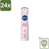 Nivea – Deodorant Spray – Pearl & Beauty – 150 ml - Voordeelverpakking - 24 stuks - Parelextracten - Huidvriendelijk