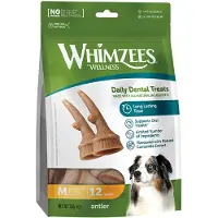 Whimzees welness dental daily treats medium 360 gr -12 st - dental care - geen kunstmatige kleurstoffen geen smaakstoffen - natuurlijk lekker
