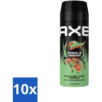 Axe - Deodorant Spray - Jungle Fresh - Tropische Geur - Verfrissend - 150 ml - Bulkverpakking - 10 stuks