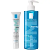 La Roche-Posay Effaclar routine - Effaclar Duo+M Dagcrème 40ml + Zuiverende Gel 400ml - voor vette, onzuivere huid met neiging tot acne - Anti-puistjes routine bundel
