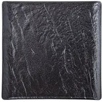 Wilmax SlateStone Kwadraat Dinerbord Zwart Porselein 27cm