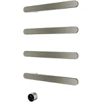Hotbath &More RASS50 Rails Soft Square handoekwarmerset 50cm met 4 stangen en schakelaar geborsteld nikkel