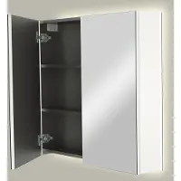 Linie Montro spiegelkast 80 x 75 cm glanzend wit met spiegelverlichting