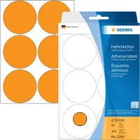 Herma Etiket 2284 rond 50mm fluor oranje 144 etiketten - 3 stuks