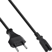 InLine Zwitserland stroomkabel met C7 plug - zwart - 1,8 meter