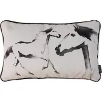 Gek op kussens! Velvet two horses | 30 x 50 cm | kussenhoes | velvet/polyester