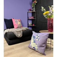 Gek op kussens! Sierkussen purple cat | 45 x 45 cm | katoen/linnen