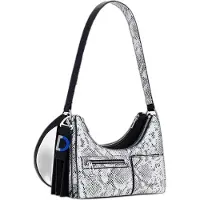 Desigual Schoudertas 'Delta Vega' grijs / zilvergrijs / zwart / wit