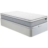 Vente-unique Set 90 x 190 cm bedbodem met opbergruimte, wit + matras met pocketveren van 22 cm dik - SERENITE van YSMÉE