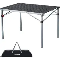 Famanu Aluminium campingtafel, oprolbaar, voor 4-6 personen, belastbaar tot 80 kg, 107 × 70 × 70 cm