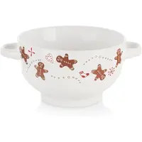 Orion Pierniczek - Keramische Bulionkom - 750 ml - Witte Kleur - Met Handgrepen