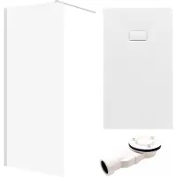 Badland Ketil Vidar doucheset 180 x 90 cm chroom/wit - walk-in douchewand met douchebak