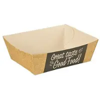 Papstar 50 Patatbakje, karton van verse houtvezels pure 3,5 cm x 7 cm x 9 cm Good Food small