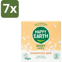 Happy Earth 7 x – Shampoo Bar – 100% Natuurlijk Baby & Kids – 50 g - Baby Shampoo - Natuurlijke Shampoo - Zeepvrije Shampoo - Kindershampoo - 100% Natuurlijke Shampoo