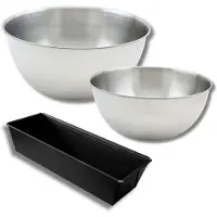 Zenker Set met 1 Cakevorm 25,5cm, 1 spatel en 2 mengkommen van roestvrij staal Fackelmann