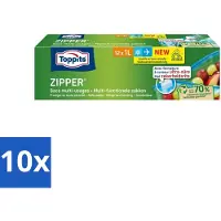 Toppits 10 x – Zipper Multifunctionele Zakken – 1 Liter – 12 Zakjes - Koffie - Koffiezetapparaat - Koffiezetapparaat Met Automatische Functie