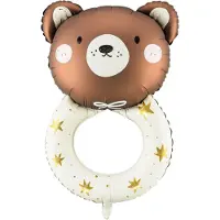 Party Deco Partydeco - Folieballon Beer met ring (88 cm)