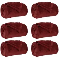 vidaXL Dekentjes 6 st Bordeaux Rood 130 x 150 cm 3.04 kg Fleece