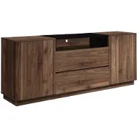 Vente-unique Buffetkast met 2 deuren, 2 lades en 1 nis - Donker naturel en zwart - CEMILINA