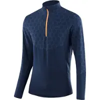 Loeffler shirt voor heren lange mouwen M Midlayer Hywa Bruce Transtex - Donker Blauw