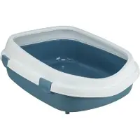 Trixie - Kattenbak Primo - Met Rand - Blauw/Wit - XXL - 71X56X25 cm