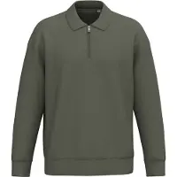 Native Spirit NS432 Ecologische uniseks sweater met kwartrits, polokraag en afhangende schouders